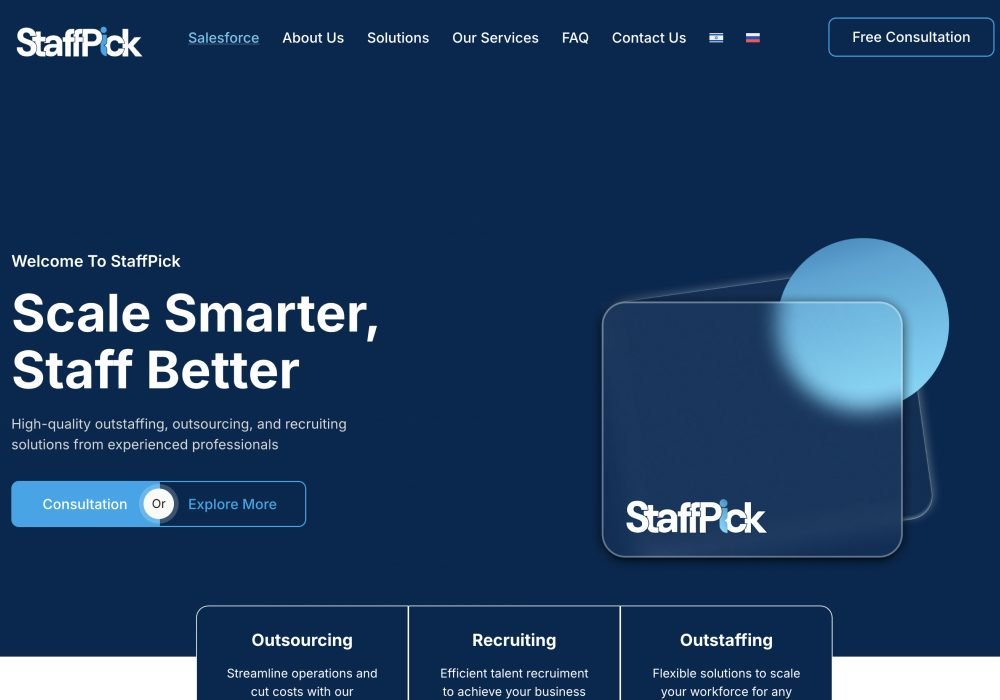 StaffPick — многоязычный корпоративный сайт