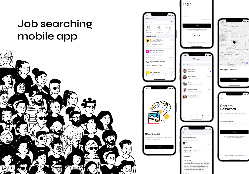 UX/UI дизайн мобильного приложения для поиска работы